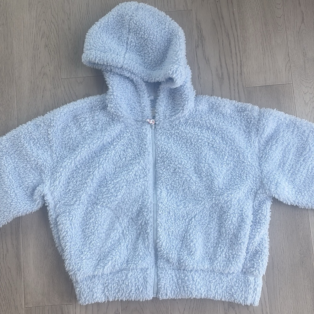 Lou & Grey Full Zip Sherpa Hoodie Sweatshirt Light Blue Medium